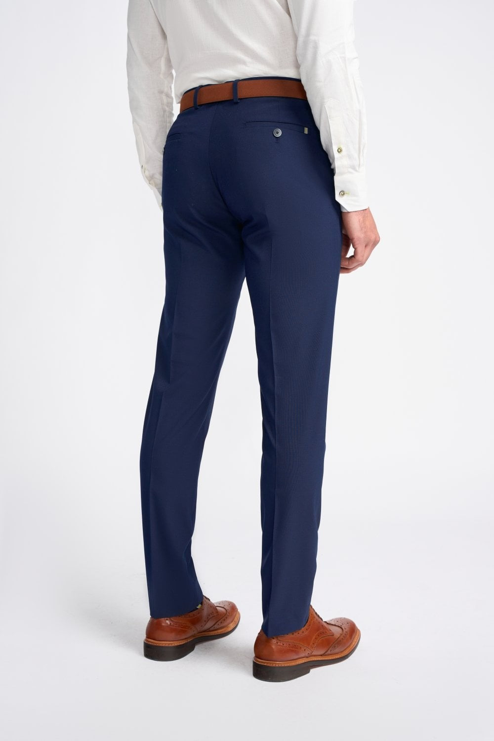 VICTORIOUS Navy Blue Men's Wool Mix Double Breasted Slim Fit Suit