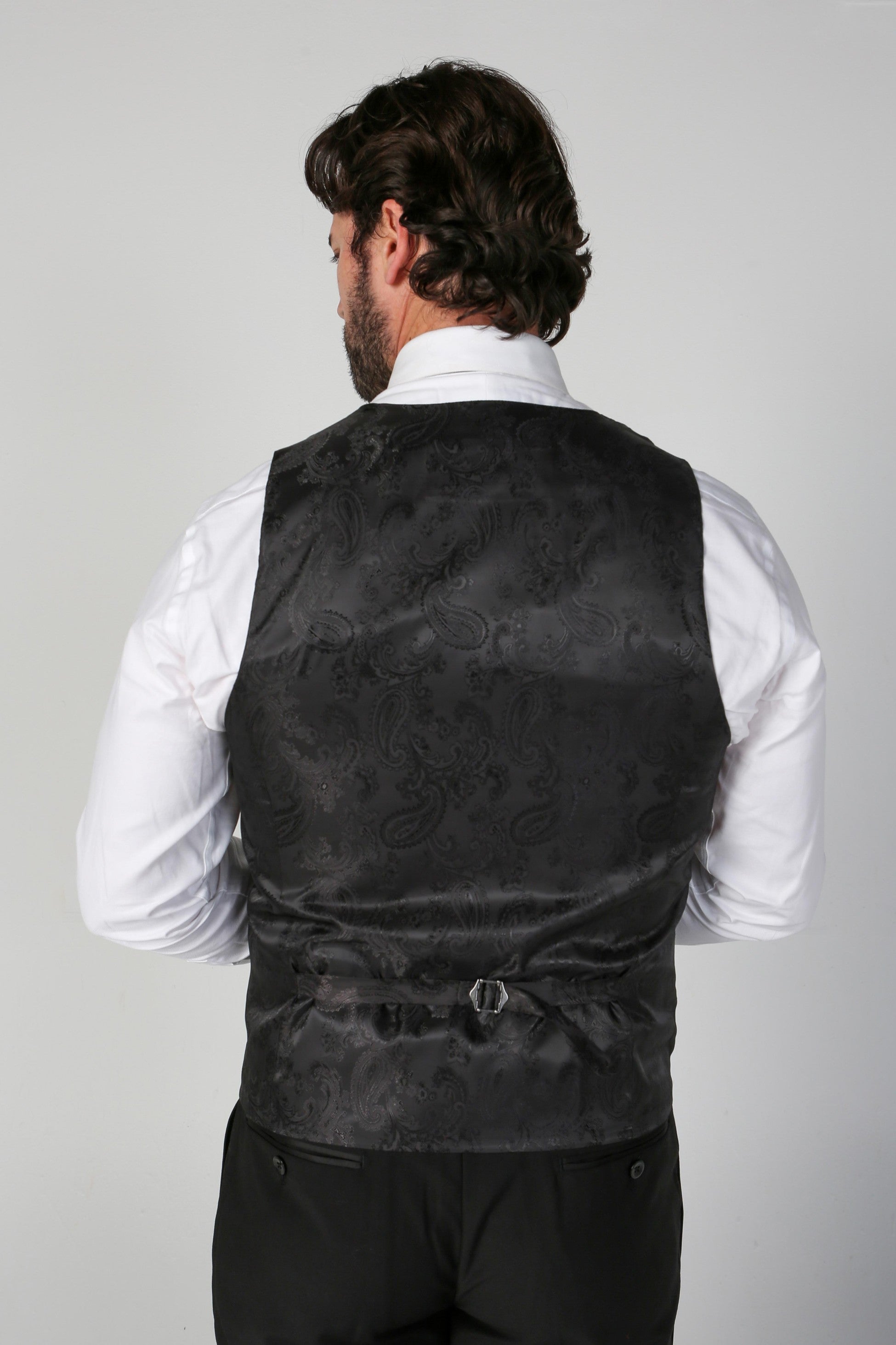 Mens Black Double Breasted Tuxedo Suit Waistcoat FORD