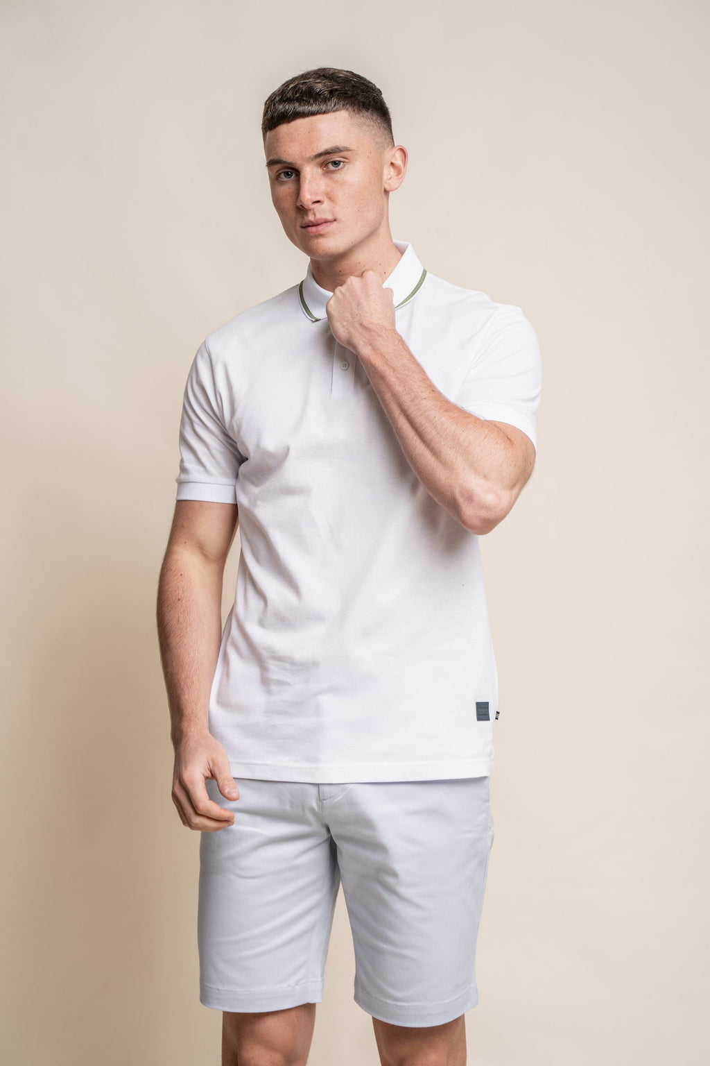 Men’s cotton polo T-shirt, short sleeve, slim fit