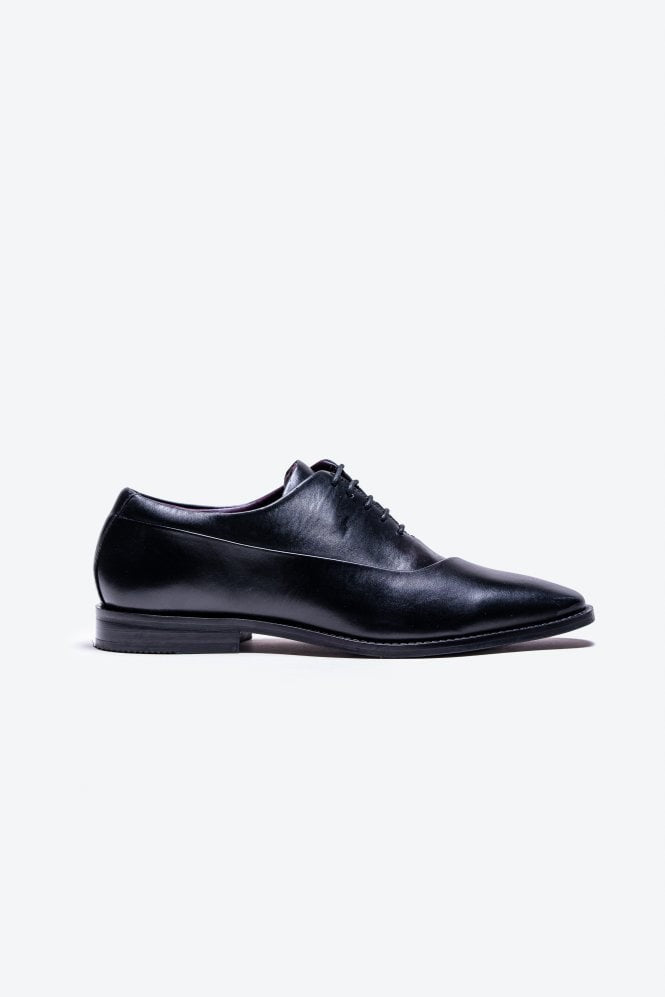 Mens Black Genuine Leather Oxford Shoes SEVILLE