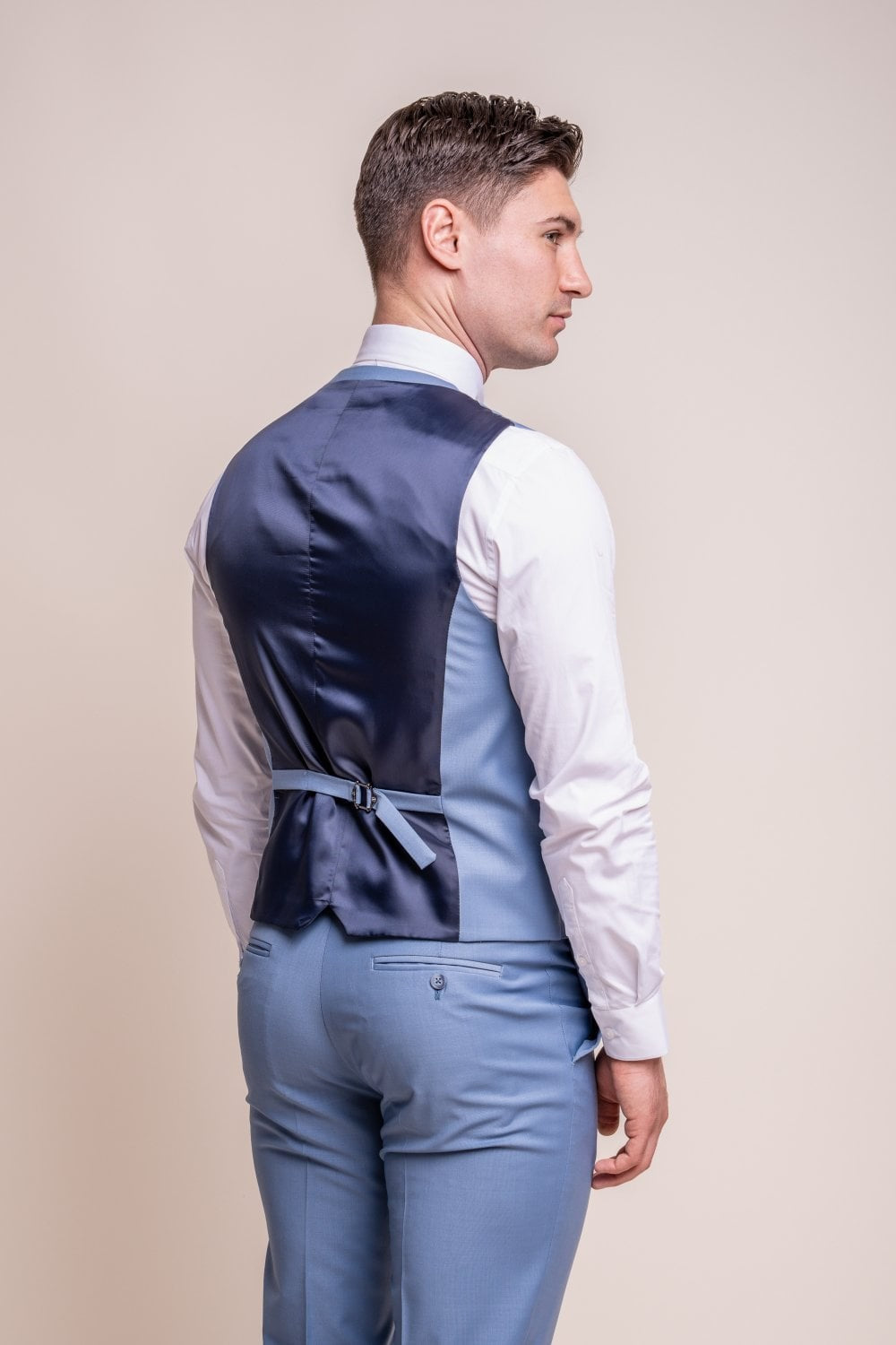 BOND Ocean Blue Men's Wool Blend Slim Fit Suit