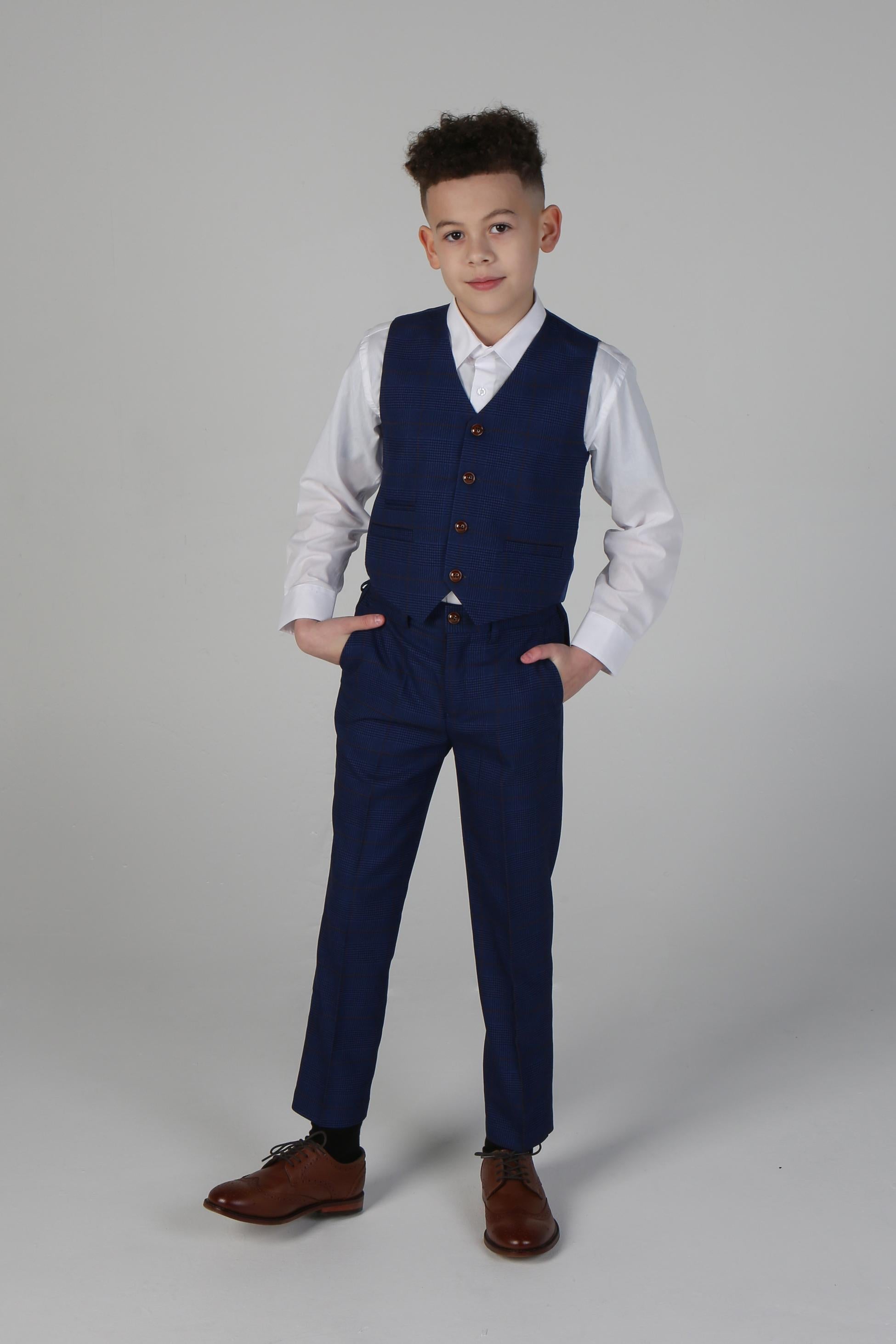 Tailored Navy Suit for Boys – Royal Blue