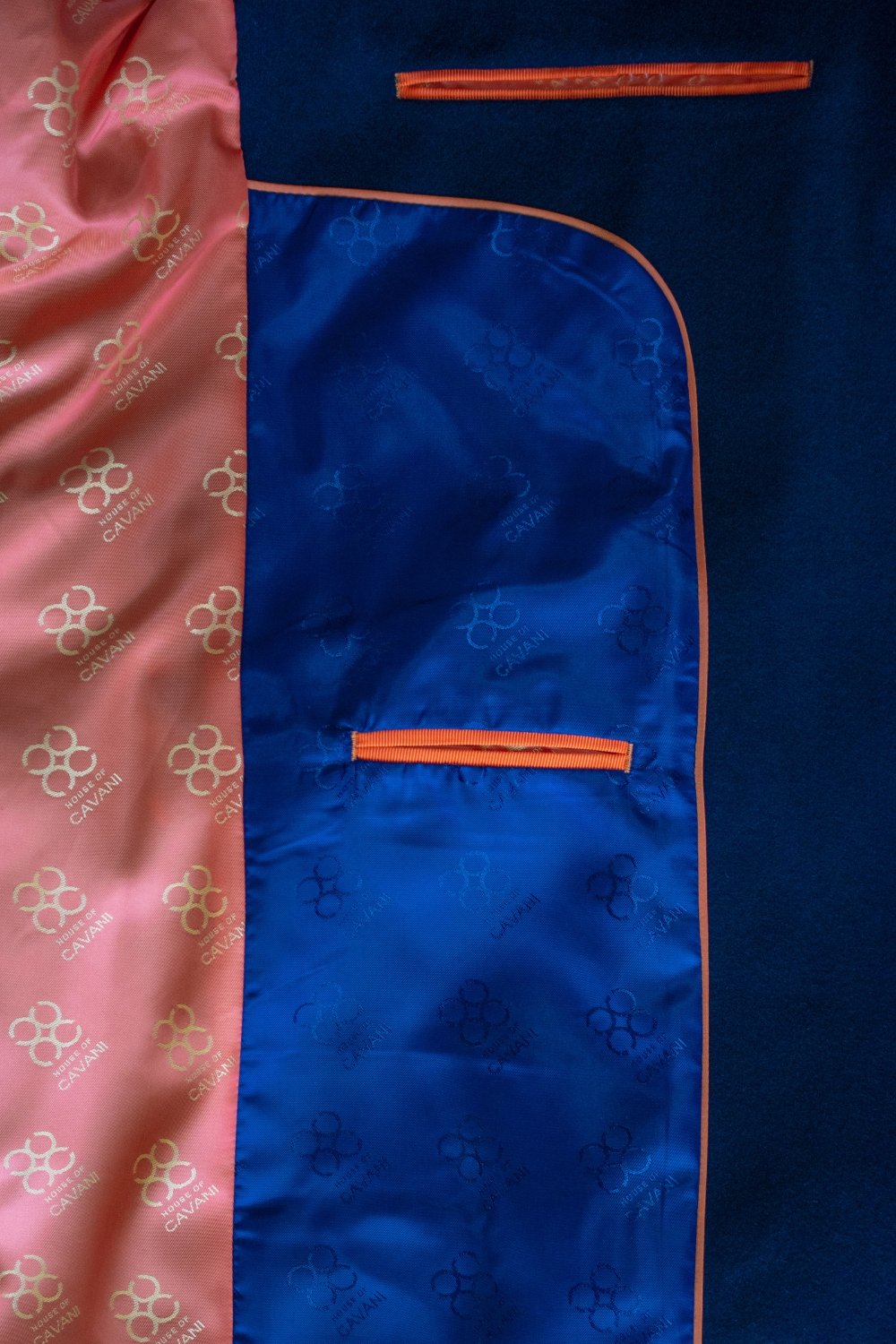 Men's navy blue wool midi coat, ROMAN.