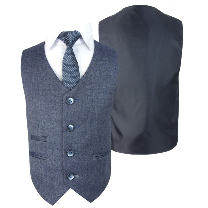 Slim Blue Suit for Boys – Steel Blue