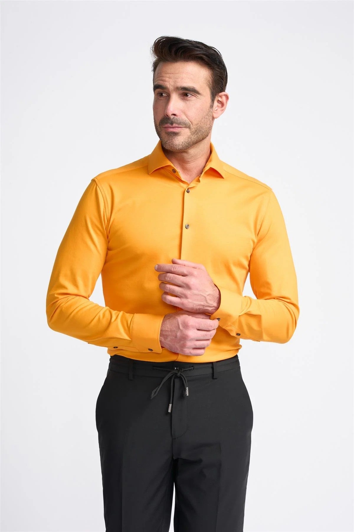 Men’s slim fit classic cotton shirt smart plain