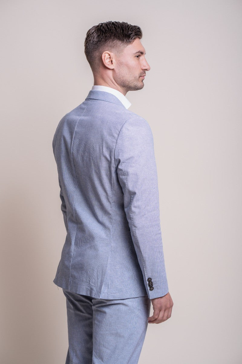 FREDRIK Blue Men's Slim Fit Textured Suit