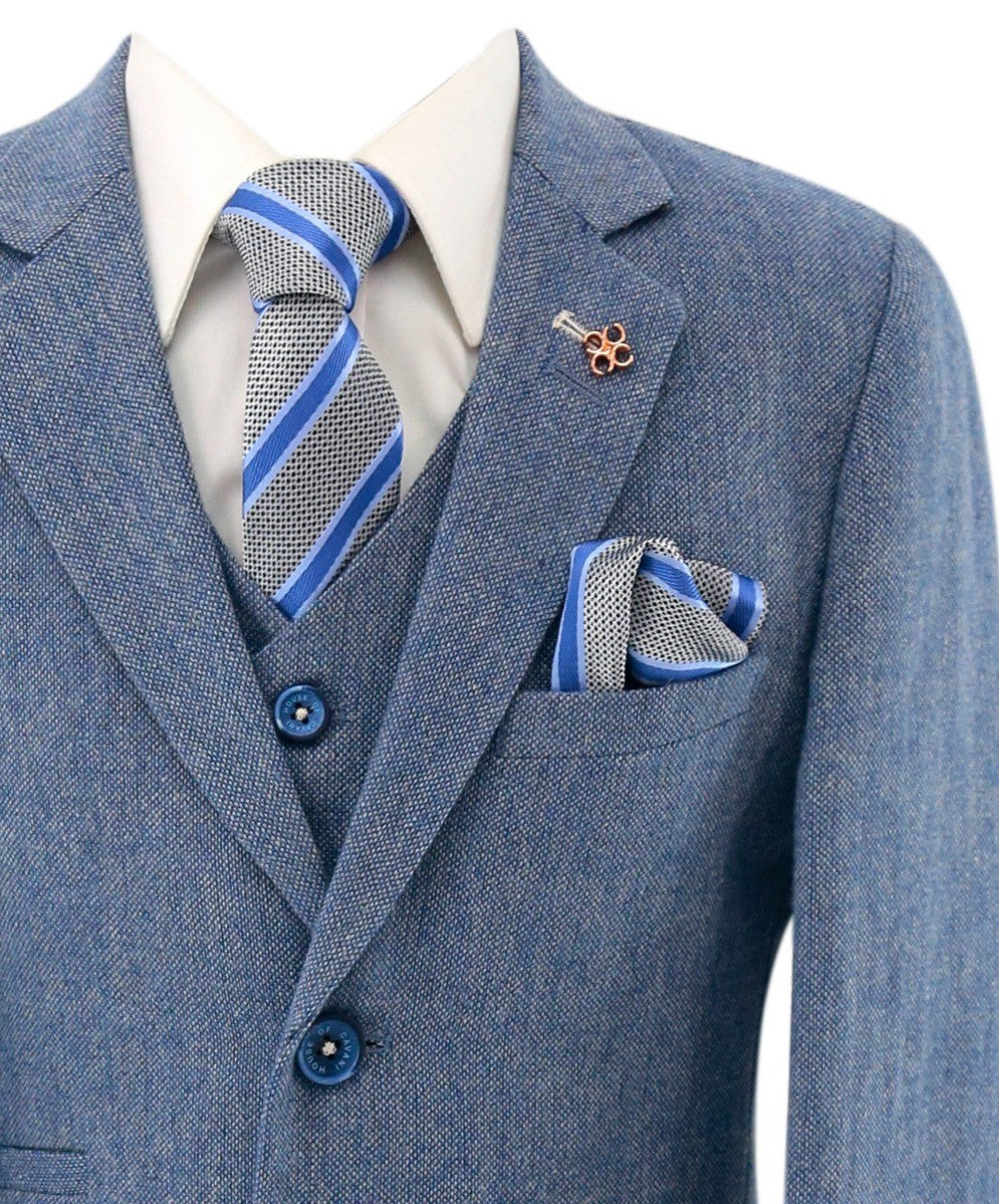 Slim Blue Suit for Boys – Light Blue