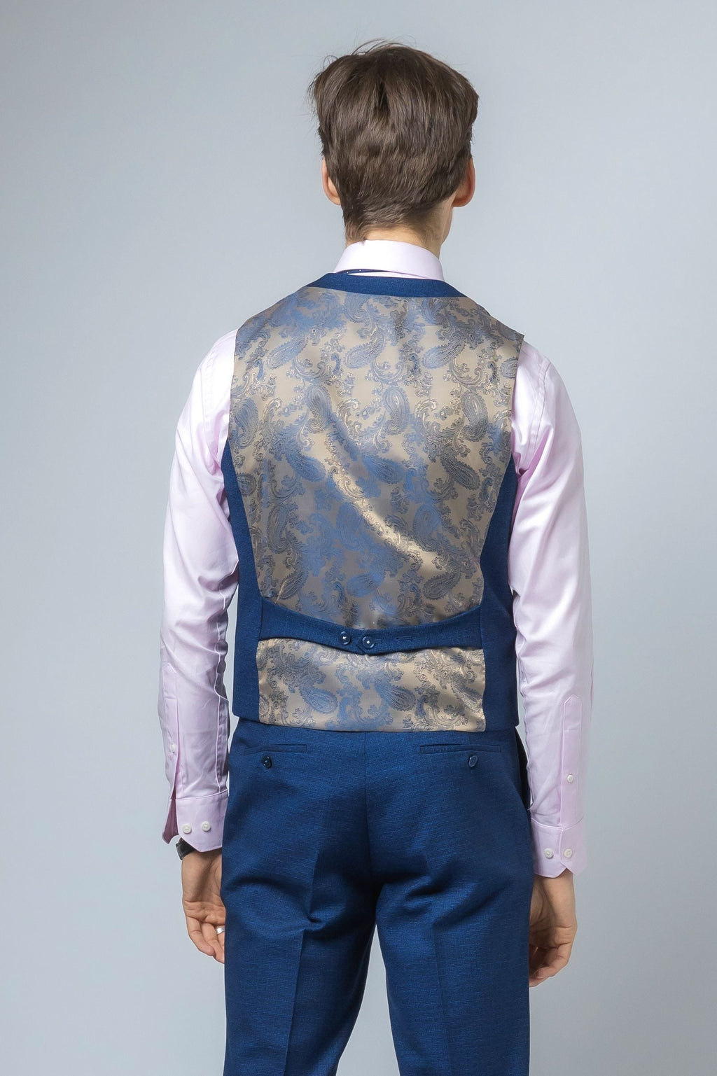 Mens Indigo Blue Slim Fit Waistcoat MATEO