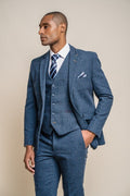 men’s herringbone wool-blend tweed 3-piece formal suit