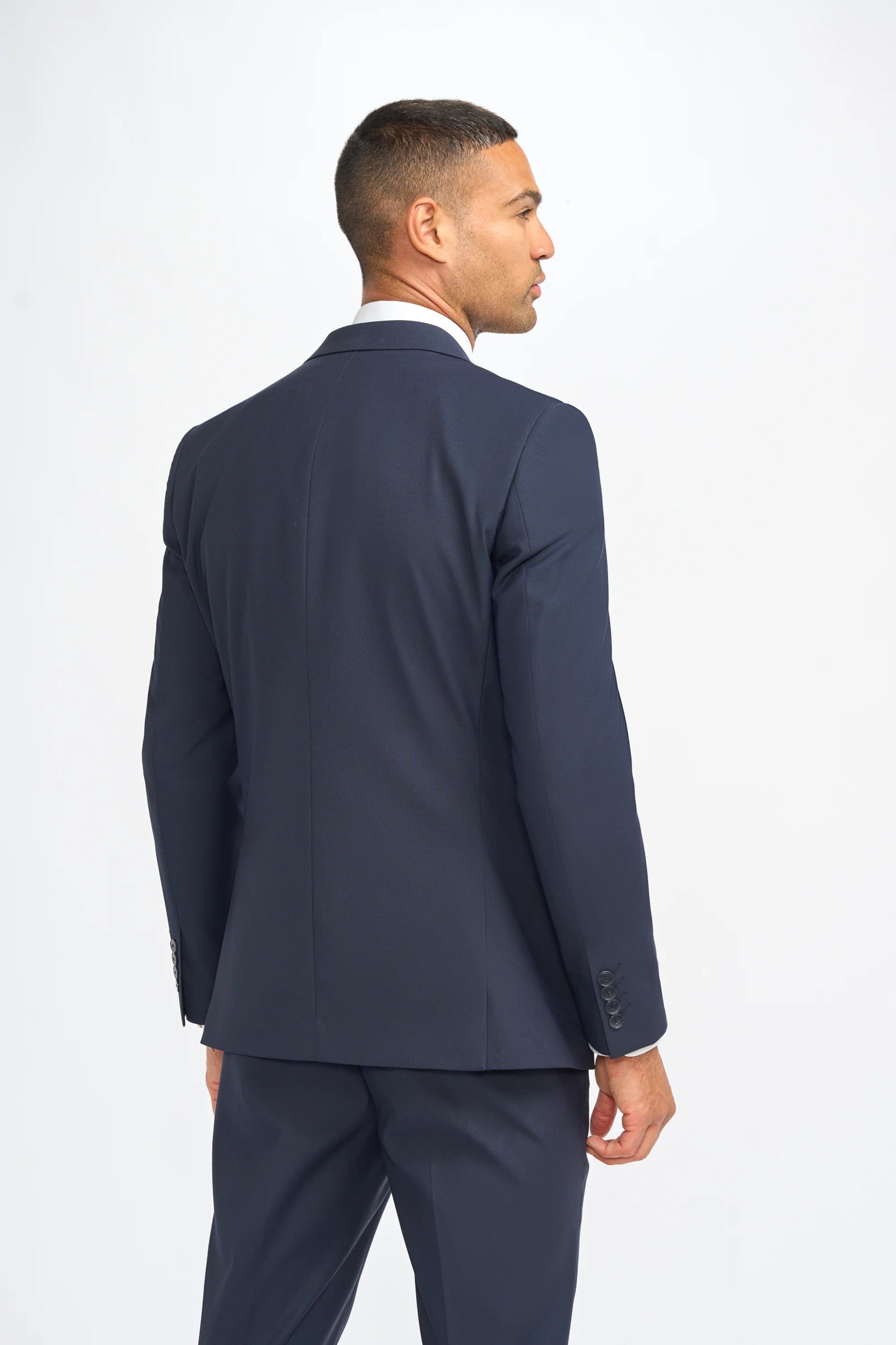 Mens Navy Premium Slim Fit Suit Jacket MALIBU