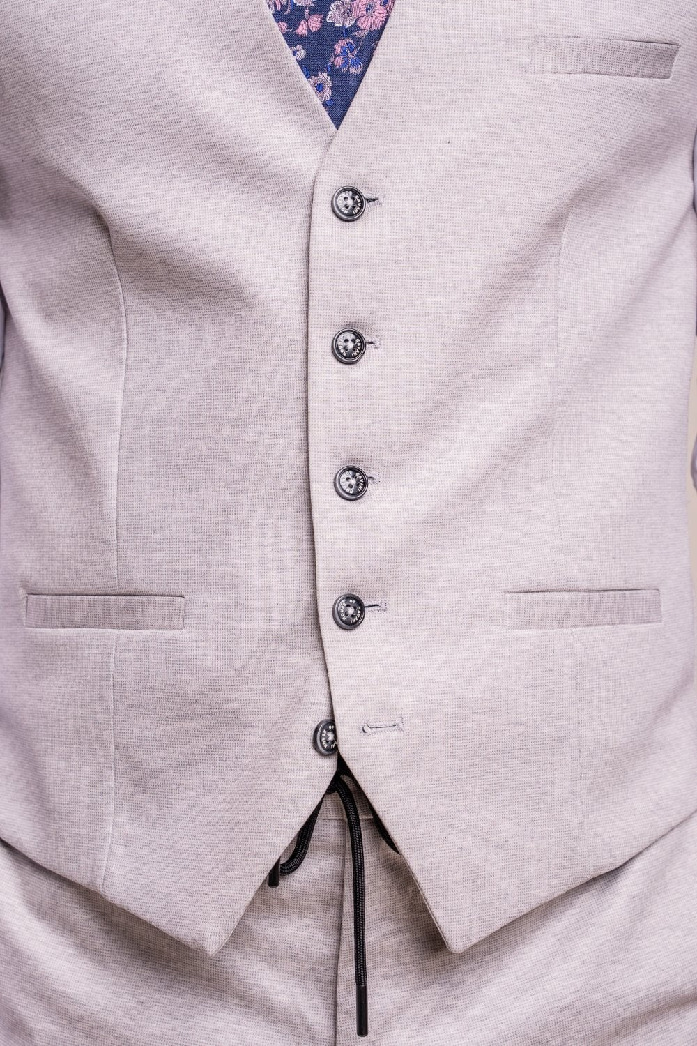Mens Beige Slim Fit Formal Waistcoat VALENCIA