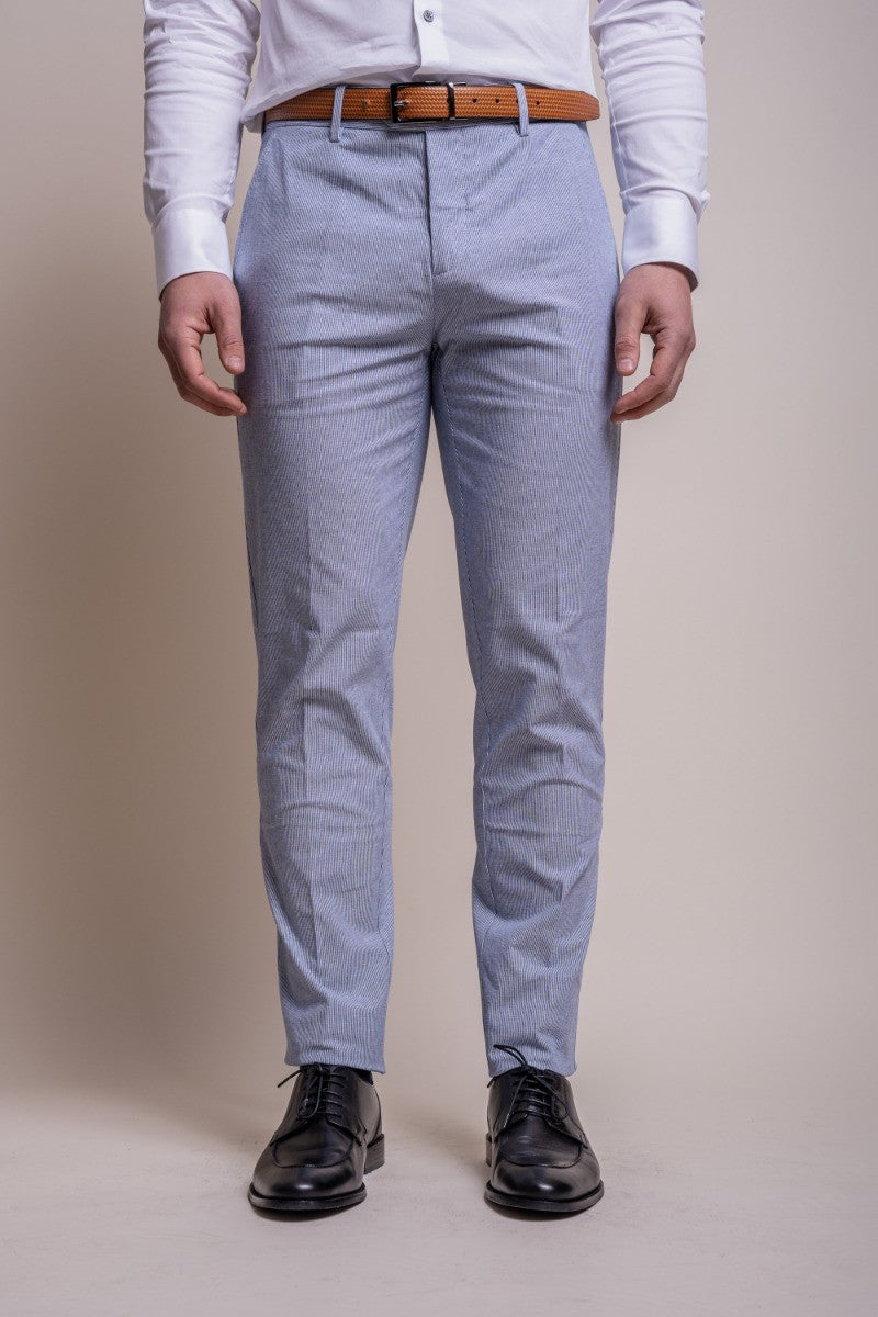 FREDRIK Blue Men's Slim Fit Textured Suit