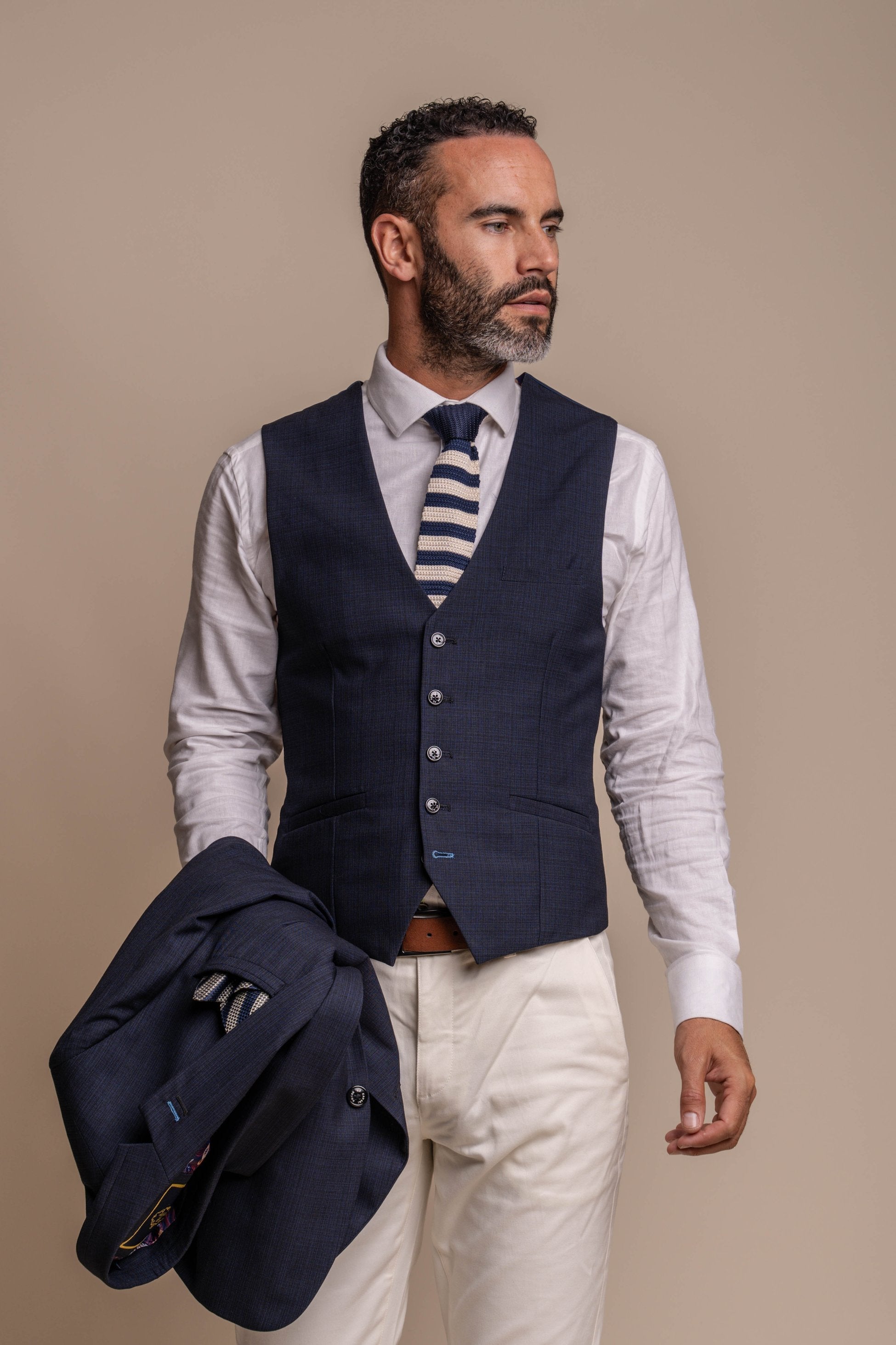 Seeba Navy with Dakota Beige Chino Men's Combined Suit Set