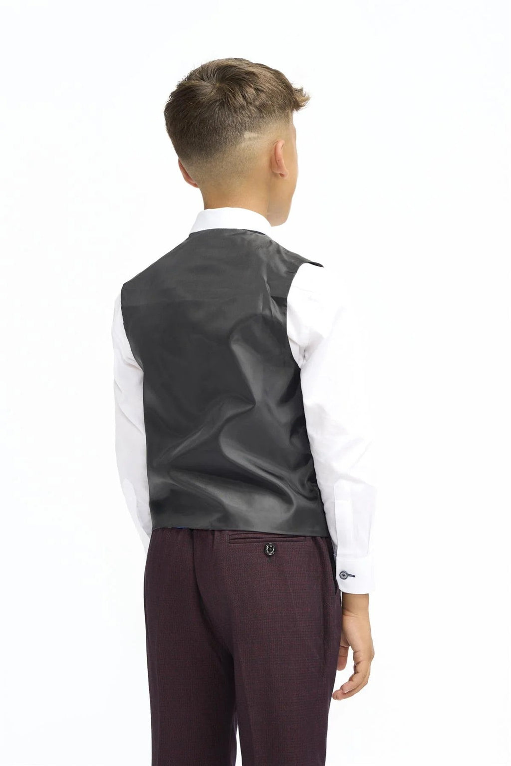 3-Piece Slim Suit for Boys – Wine