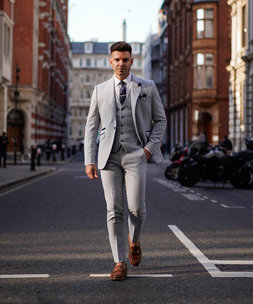 3-Piece Blue Suit for Men – Sky Blue