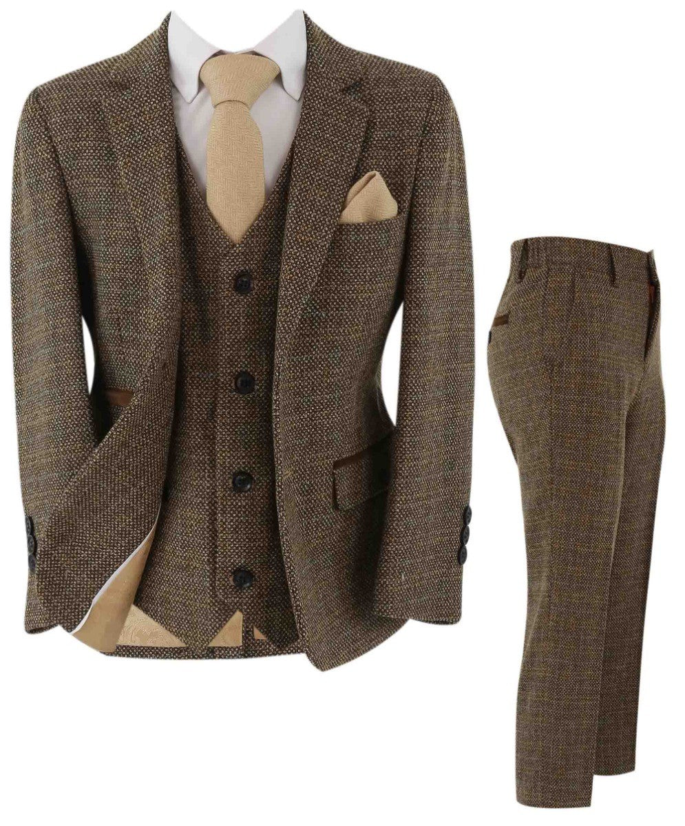 Tailored Brown Suit for Boys – Brown