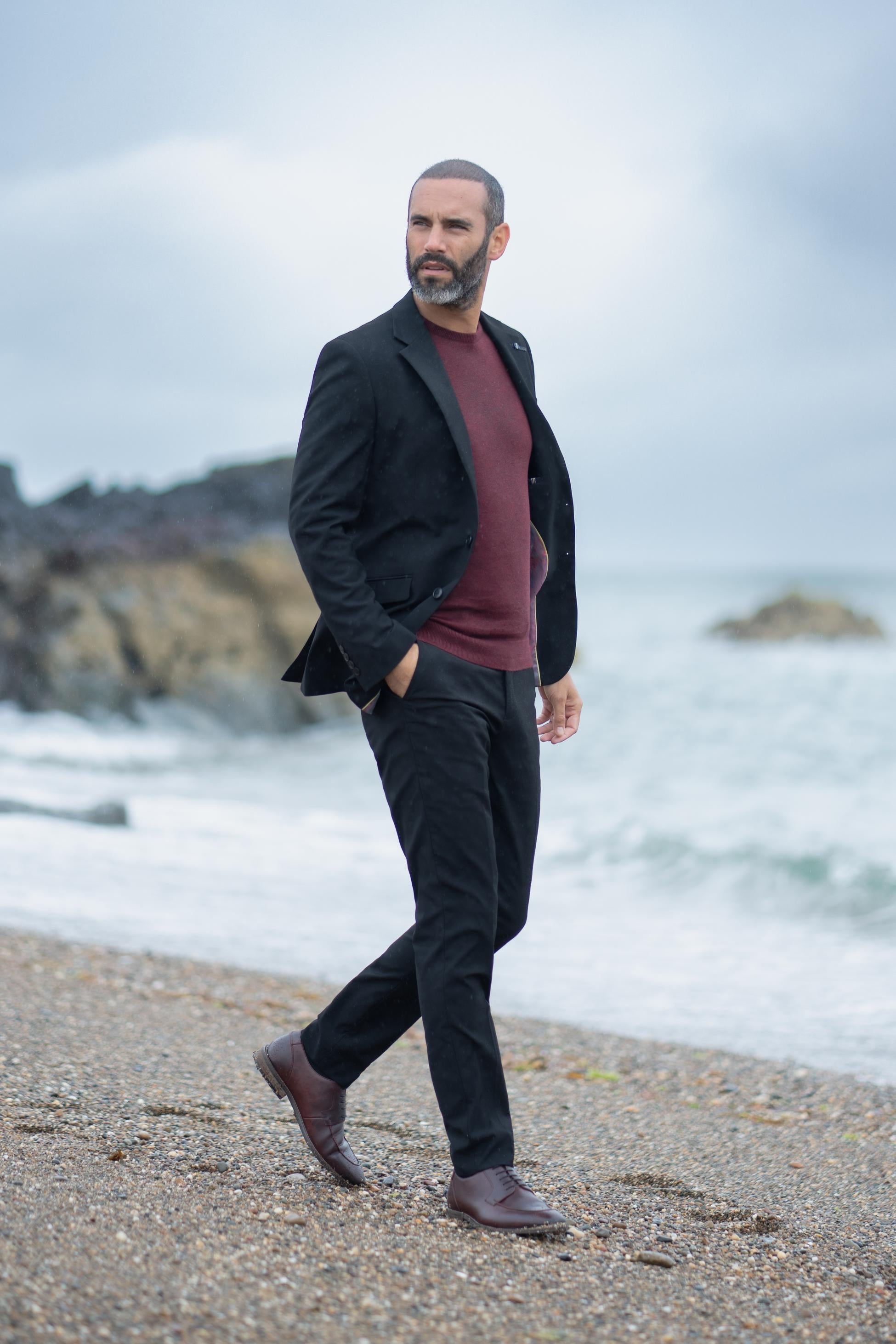 Slim Black Suit for Men – Black