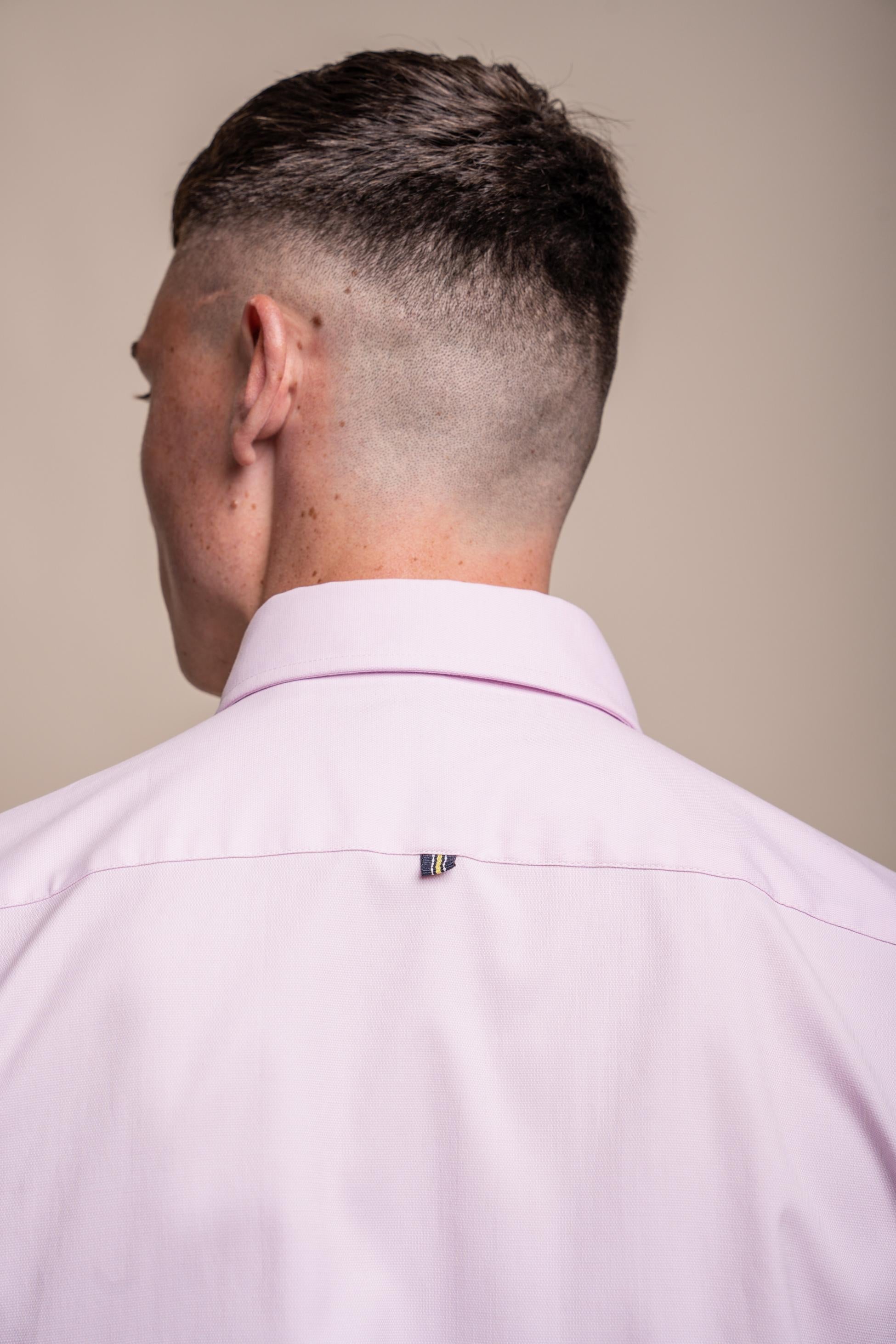 Mens Vito Pink Short Sleeve Cotton Shirt