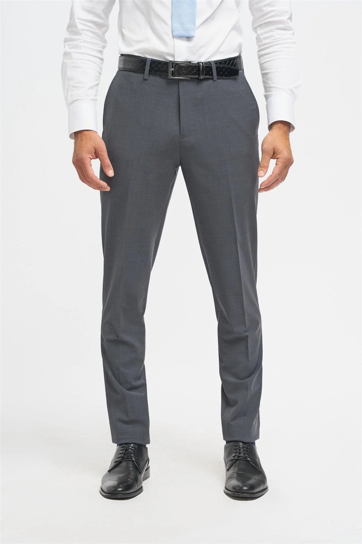 BOND Charcoal Grey Men's Wool Blend Slim Fit Suit