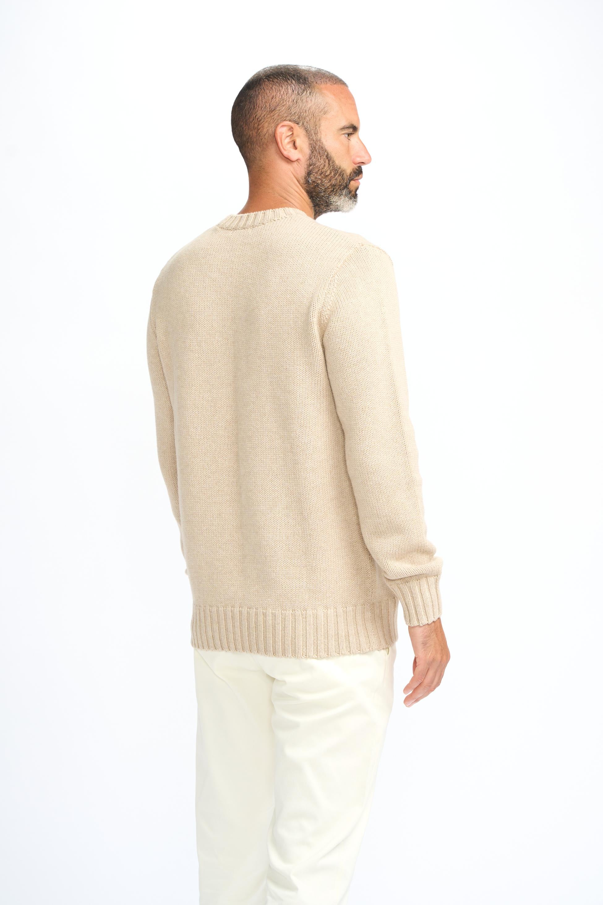 Mens Fawn Brown Classic Knit Pullover Jumper FARREL