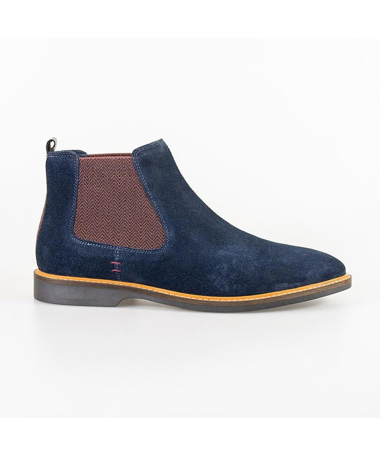 Mens Navy Blue Slip On Chelsea Boots ARIZONA