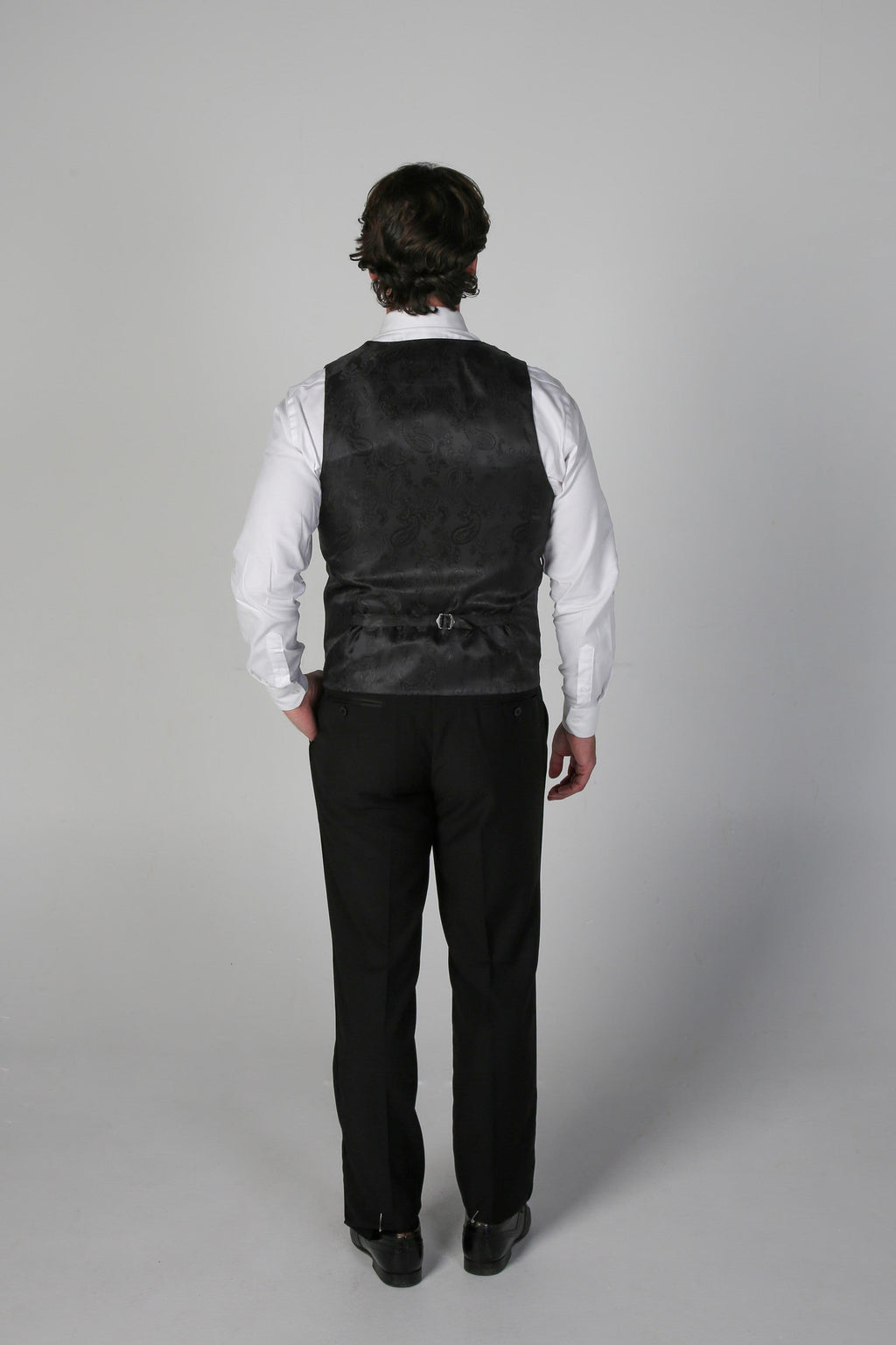 Mens Black Double Breasted Tuxedo Suit Waistcoat FORD