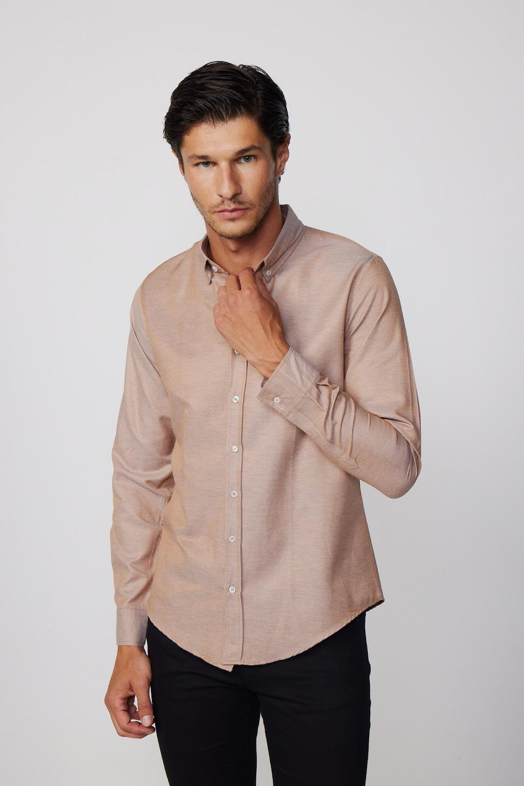 Men’s slim fit oxford shirt button-down long sleeve