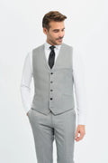Mens grey premium slim fit waistcoat Malibu