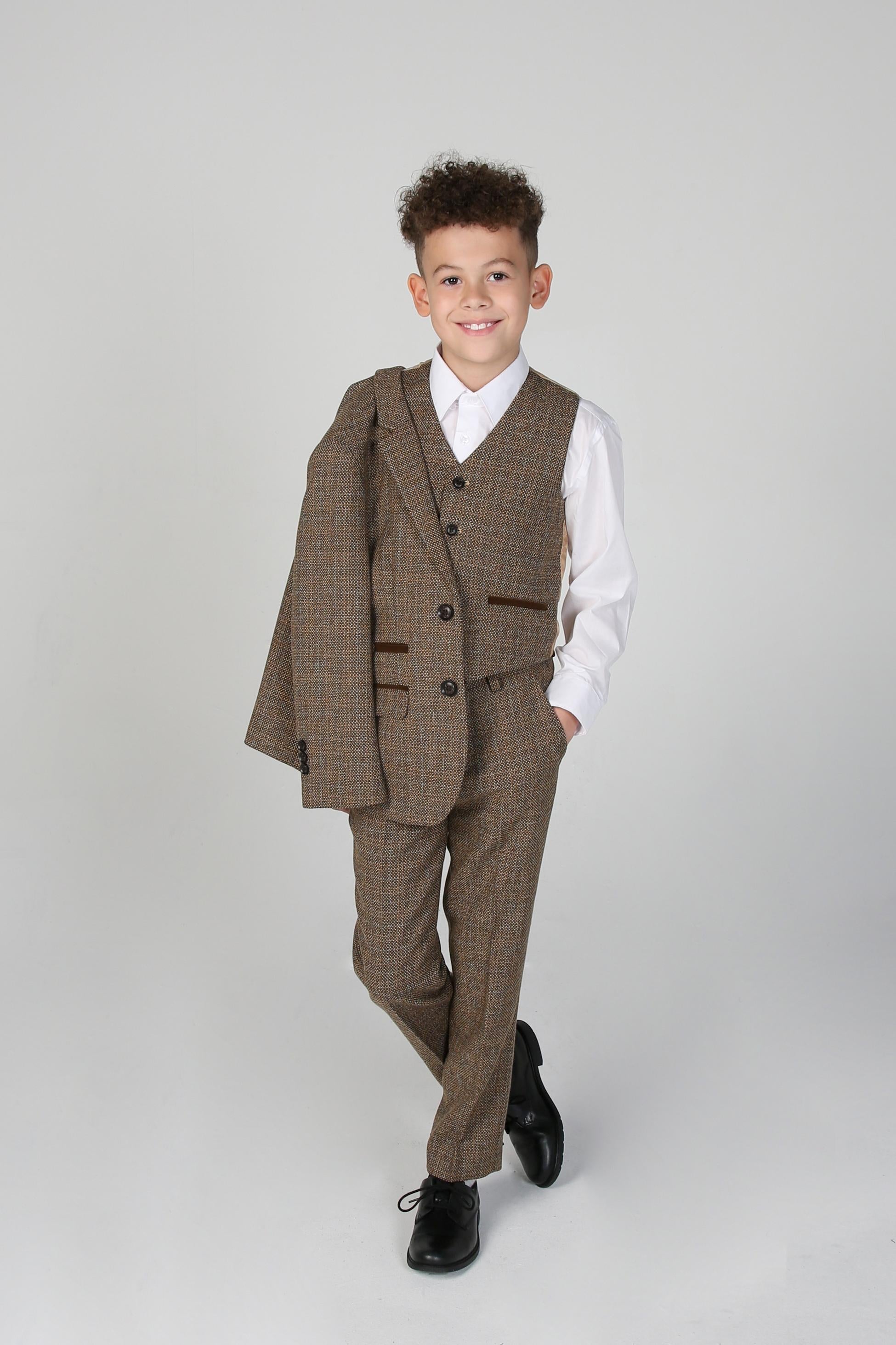 Tailored Brown Suit for Boys – Brown