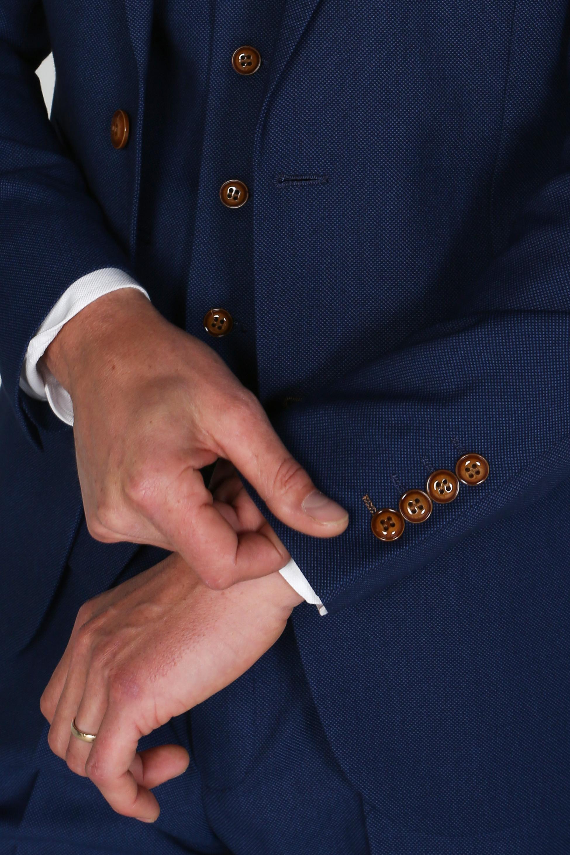 Mens Blue Tailored Fit Suit Jacket MAYFAIR