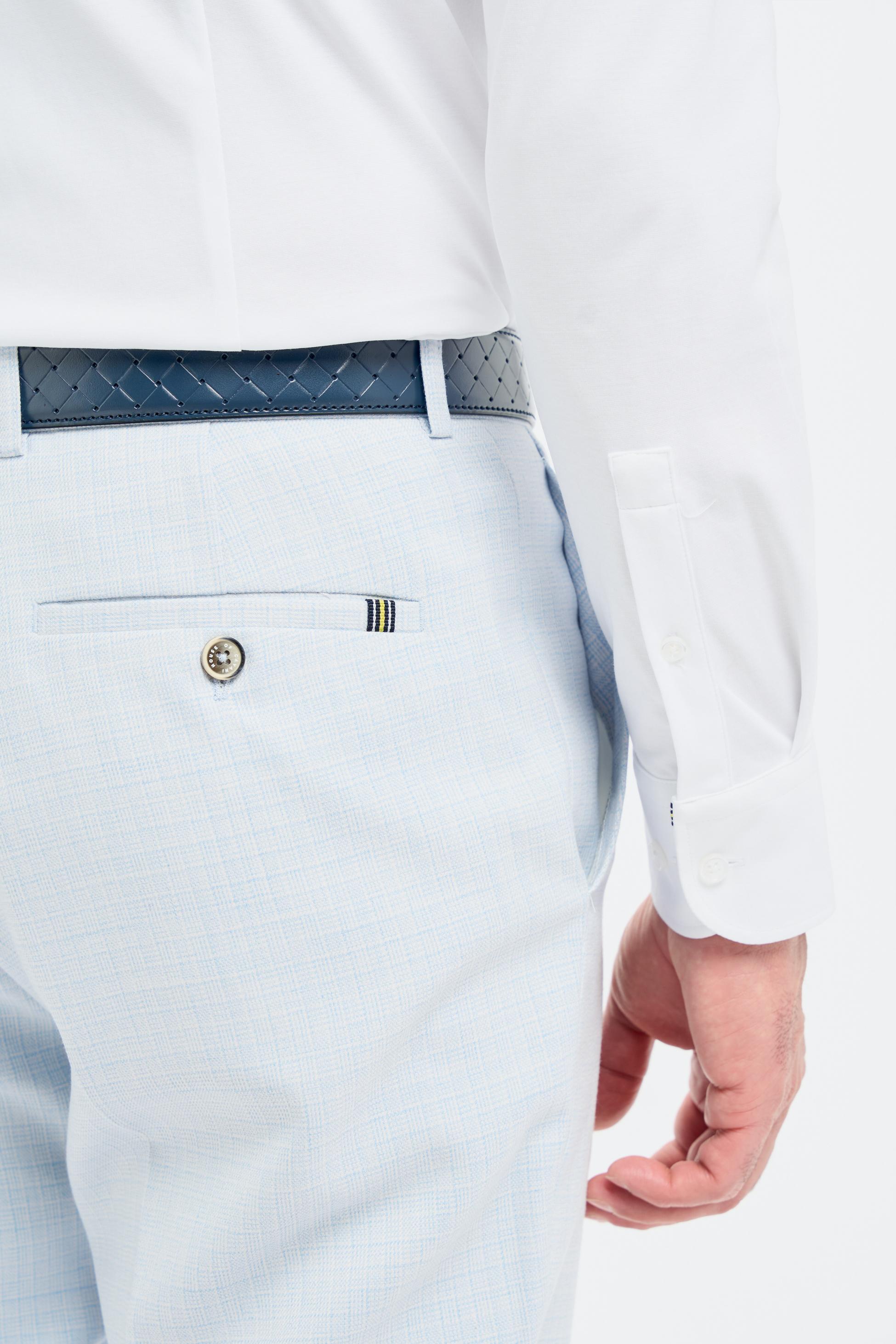 Men’s Slim Fit Textured Formal Trousers - Tropez - Sky Blue