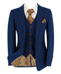 Boys Slim Fit Formal Suit 3 Piece Set in Royal Blue | Boys Formal Wear