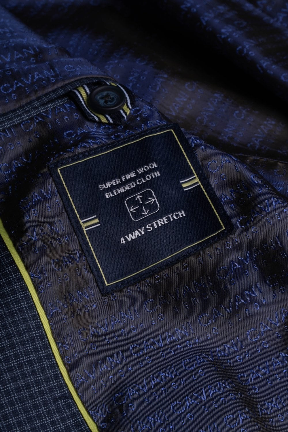 BOND Navy Check Men's Wool Blend Slim Fit Suit