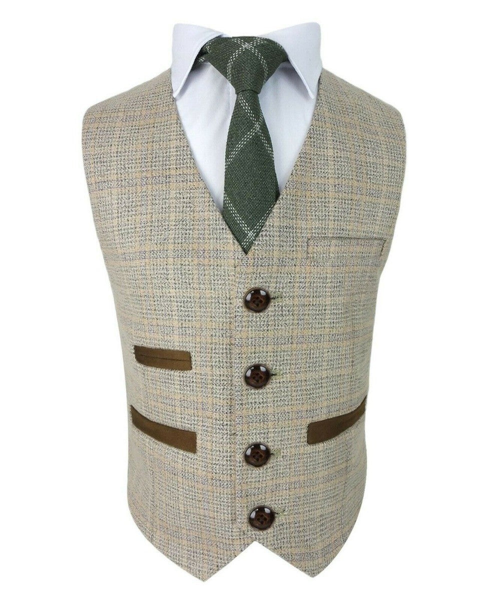 Tailored Beige Suit for Boys – Brown