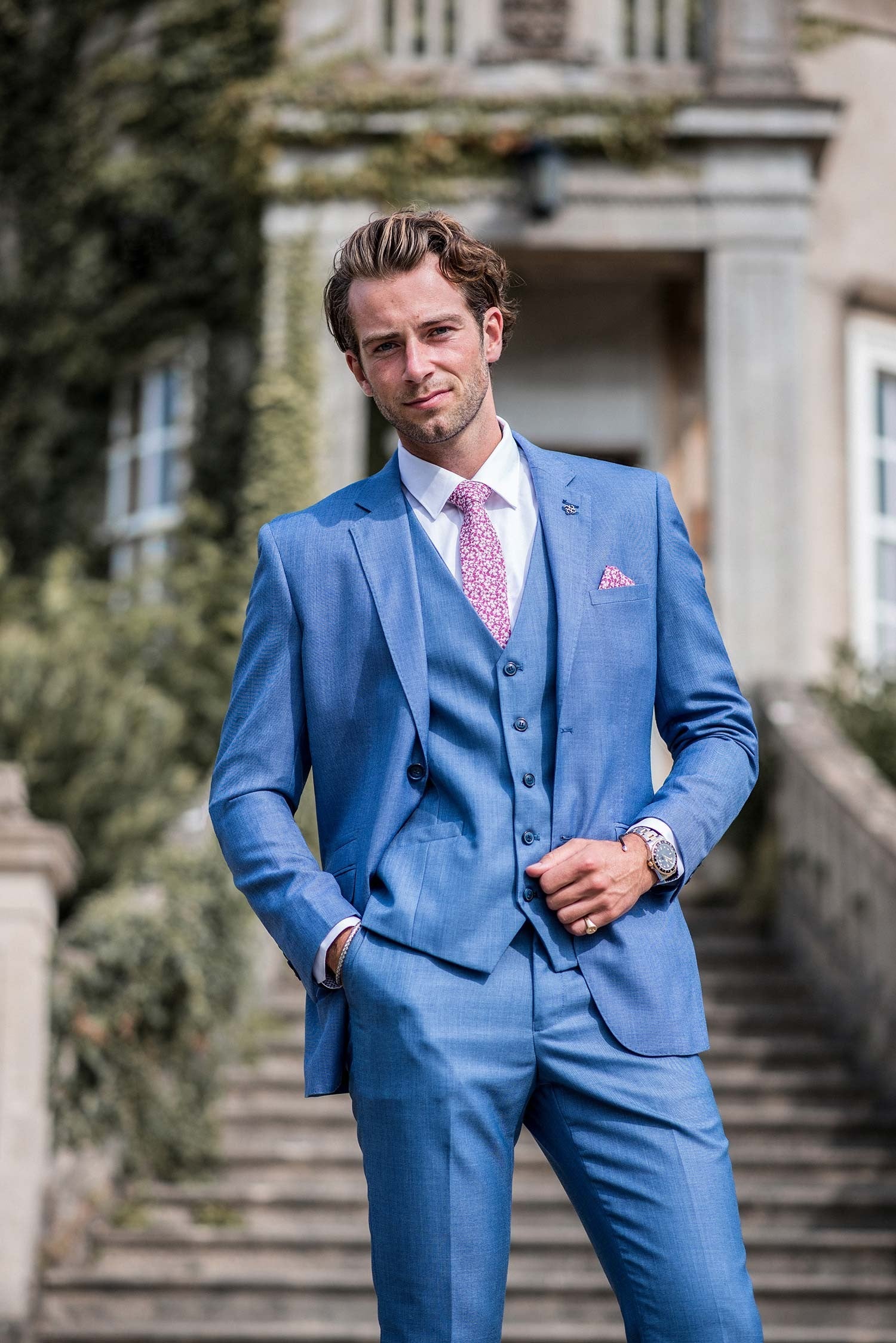 Mens Sky Blue Slim Fit Suit Jacket REEGAN