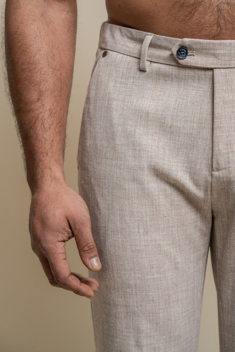 Men's Tokyo Slim-Fit Formal Trousers – Fawn Brown