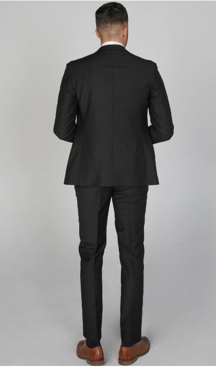 PARKER Men’s Tailored Fit Black Suit