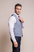 Mens blue slim fit waistcoat Baresi