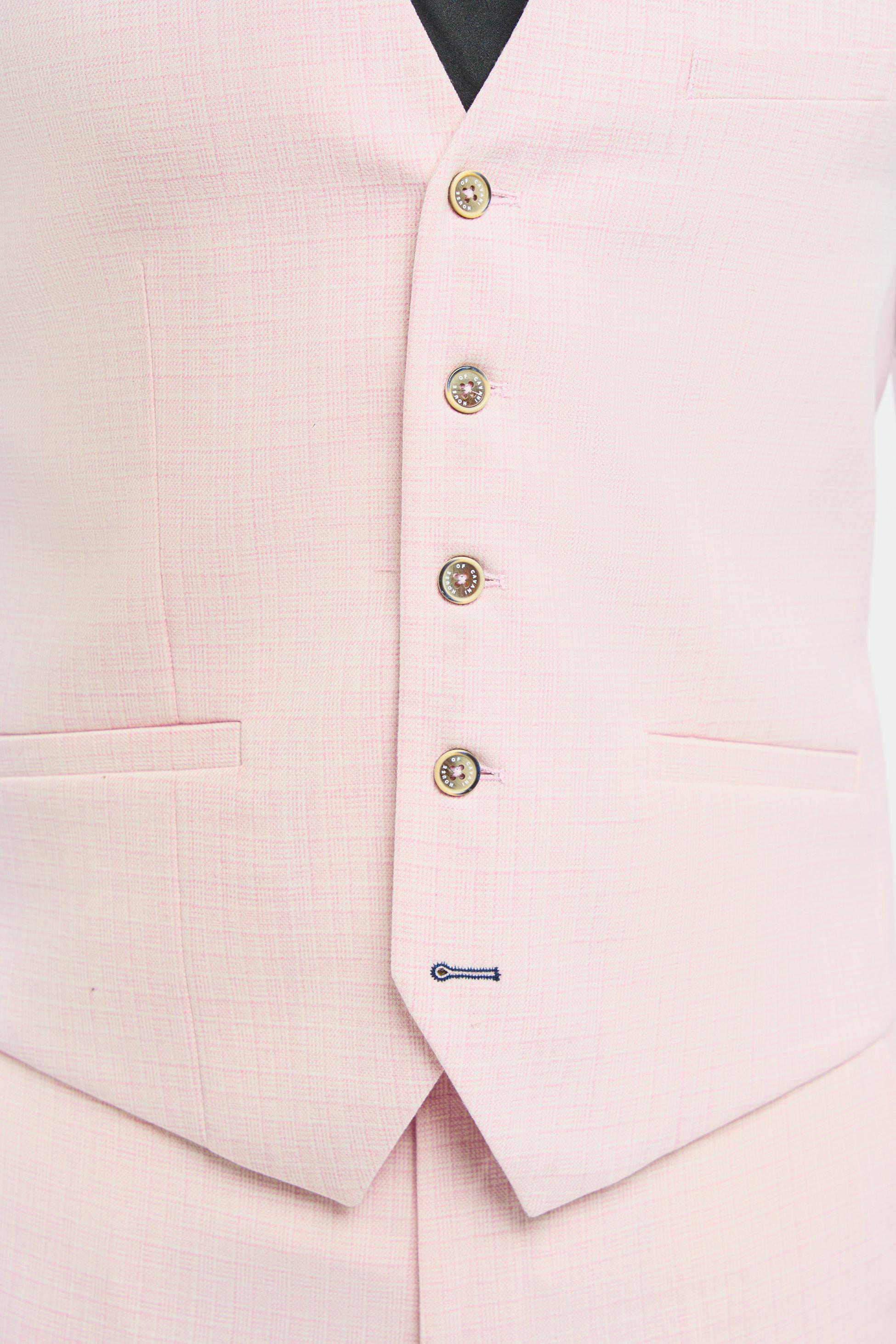 Mens Mauve Slim Fit Textured Formal Waistcoat TROPEZ