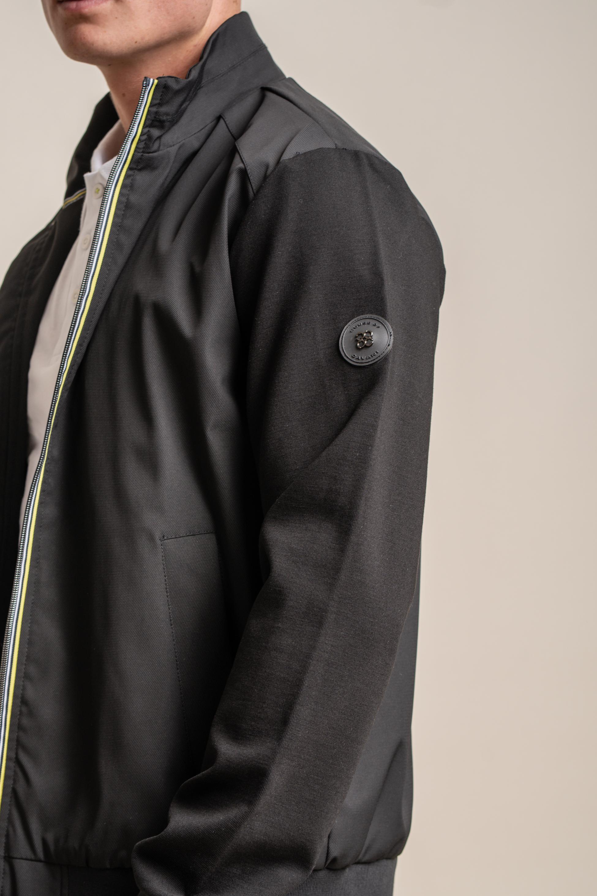 Men's black lightweight slim-fit bomber jacket, KASPER.