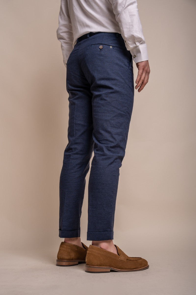 Men's Slim Fit Linen Blazer Collection ALVARI - Navy