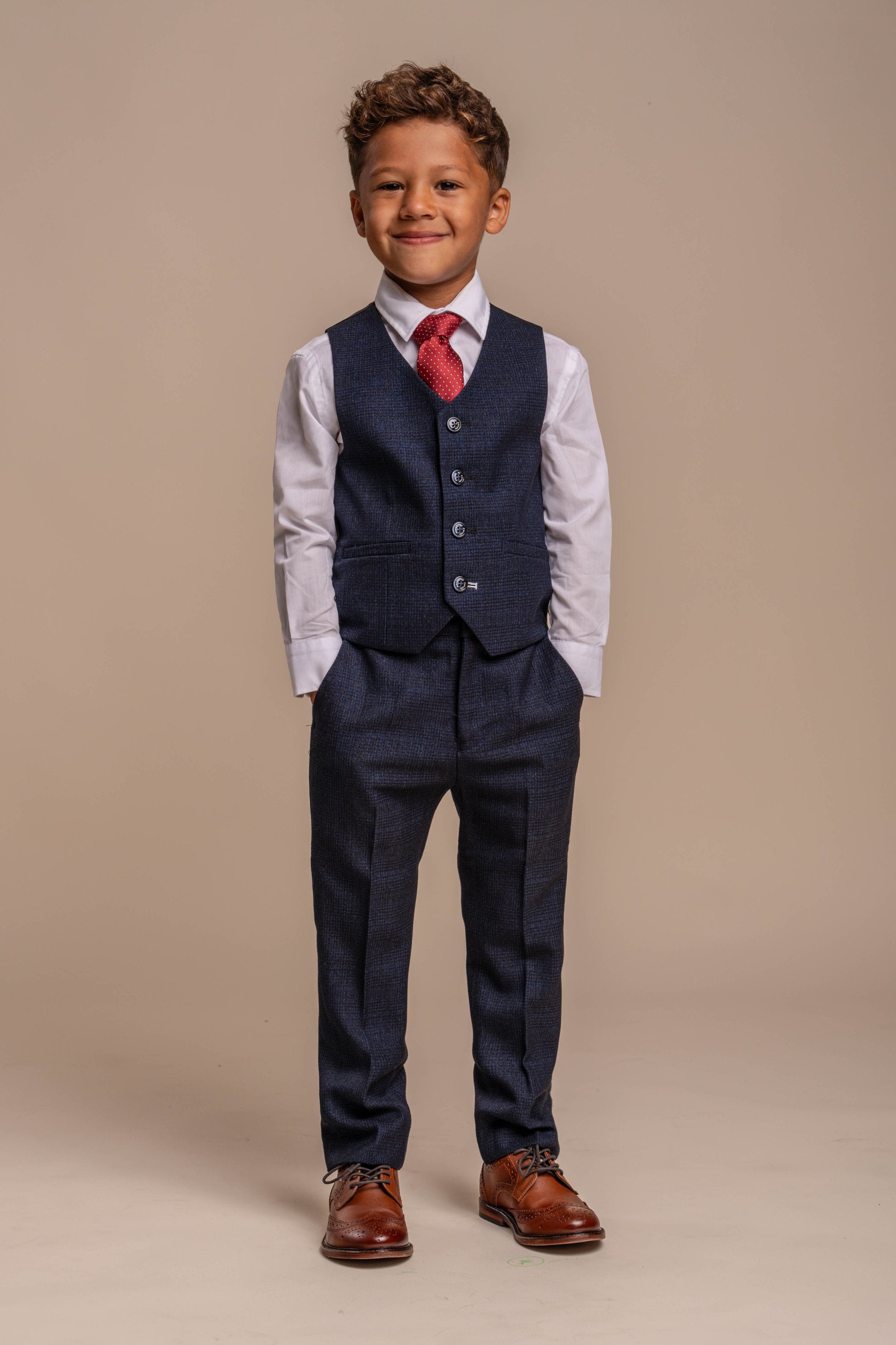 3-Piece Slim Navy Suit for Boys – Navy Blue