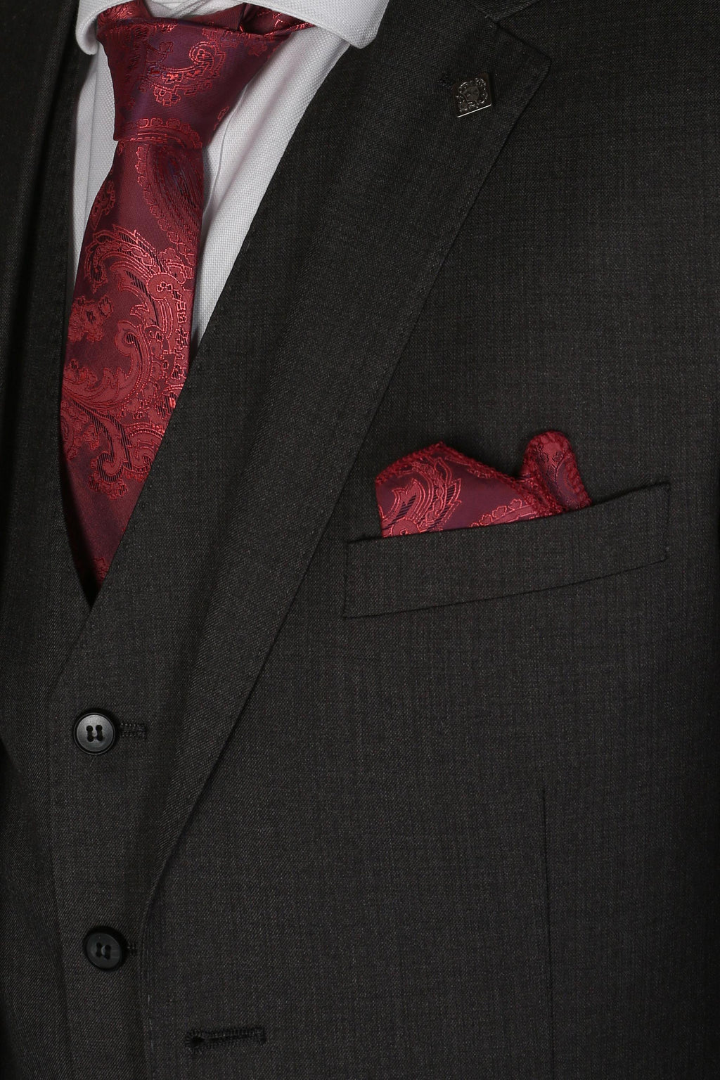 Mens Charcoal Grey Tailored Fit Formal Suit CHARLES