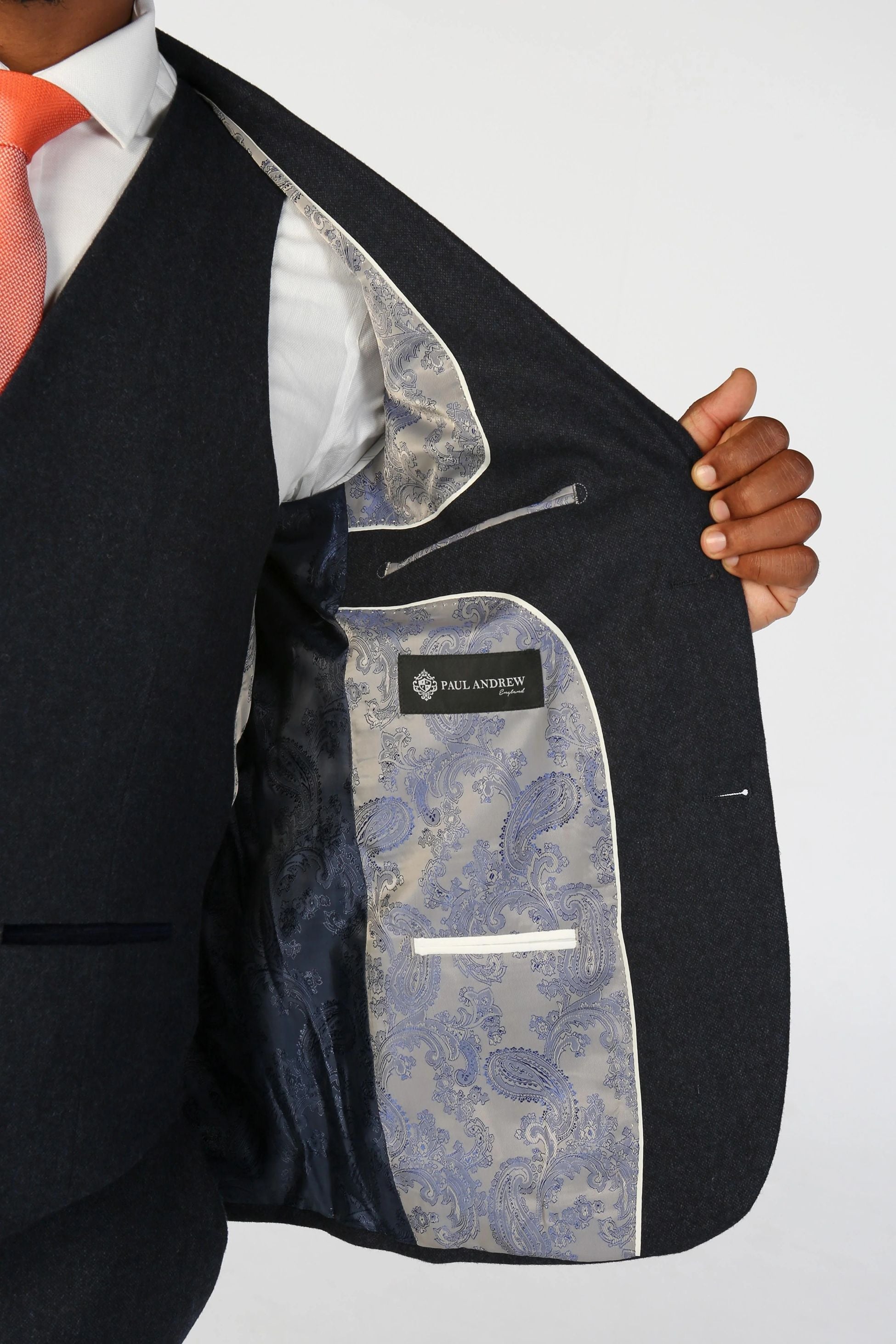 Mens Navy Wool Blend Suit Jacket OSCAR
