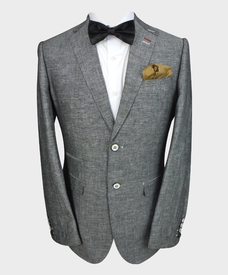 Image of men’s slim fit linen blazer, lightweight summer casual jacket