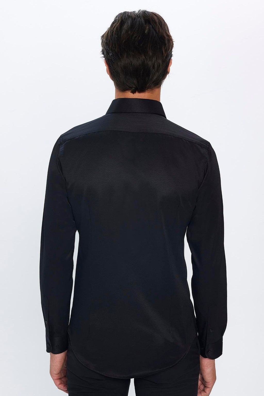 Mens Dimi Dotti Black Cotton Blend Slim Fit Dress Shirt