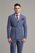 Mens dove purple wool mix double breasted suit jacket VICTORIOUS classic