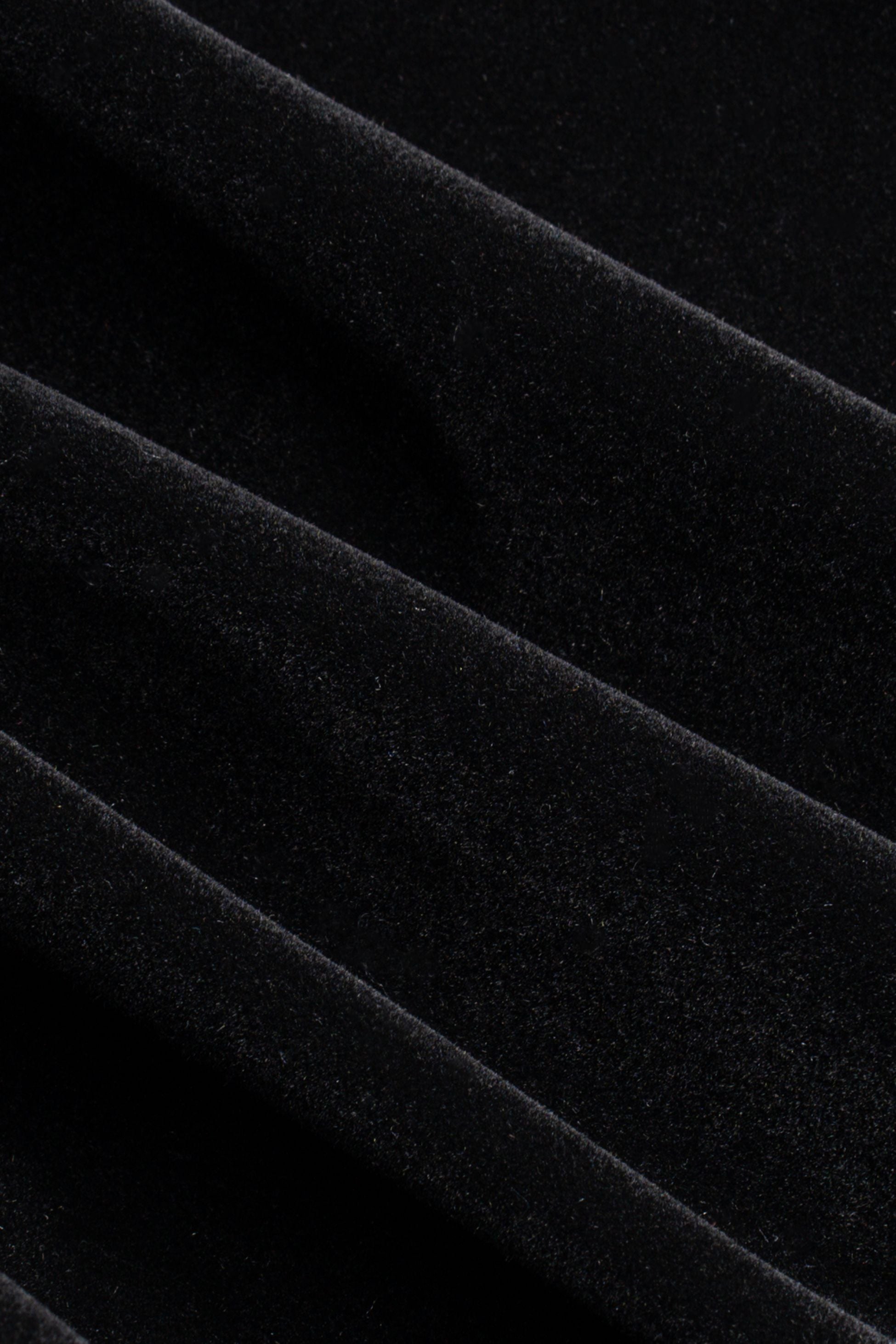 Mens Black Slim Fit Velvet Tuxedo Blazer ROSA