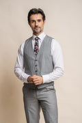 Mens light grey slim fit formal waistcoat Reegan