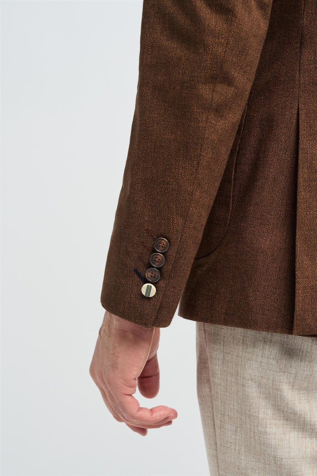 Mens Rust Brown Cotton Formal Blazer EDISON
